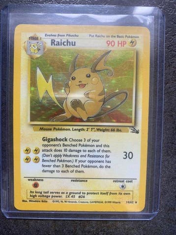 Pokémon - 4 Card - Raichu, Magneton, Ditto, Tentacool 14/62, Nieuw
