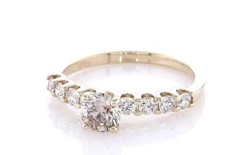 Zonder minimumprijs - Ring - 14 karaat Geel goud - 0.87ct., Nieuw