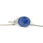 Ketting met hanger - 14 karaat Witgoud - 9.51ct. tw. Saffier