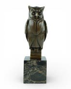 Césaro - sculptuur, Owl in Art Deco style - 33 cm - Brons,