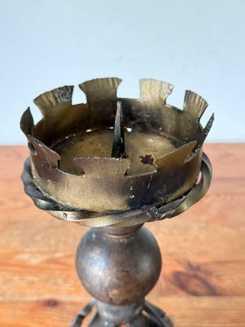 Chandelier - Bois, Fer, Cuivre - candélabre déglise, Antiquités & Art
