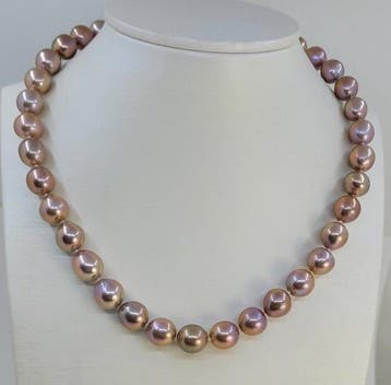 Sans prix de réserve - Collier Perles Edison Bronze 9,5 × 11, Nieuw