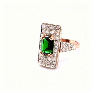 Zonder minimumprijs - Ring - 9 kt. Roségoud, Zilver Spinel -, Nieuw