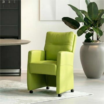 Set van 8 Leren eetkamerstoelen Sharp - Toledo Lime, Ophalen of Verzenden