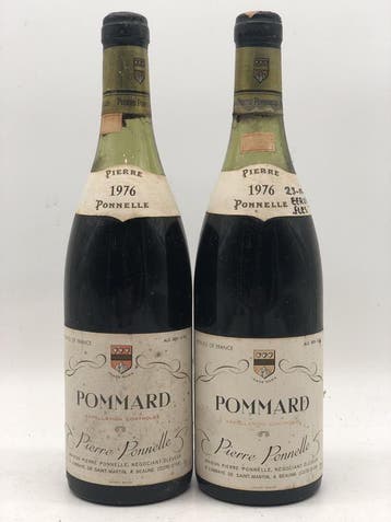 2 x 75cl Pommard Pierre Ponnelle 1976 (Bourgogne, rood), Ophalen of Verzenden, Rode wijn