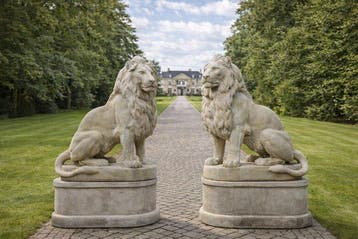 Beeld, XXL Gate Keepers - Lions with Base - 180 cm - beton -