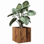 vidaXL Plantenbak 40x40x40 cm bewerkt hout oud houtkleurig, Tuin en Terras, Verzenden, Nieuw