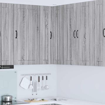 vidaXL Wandhoekkast LUCCA Grijs Sonoma 57 x 57 x 100 cm, Verzenden, Nieuw