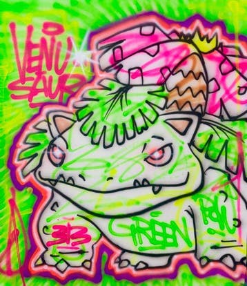Outside313 - Venusaur - Green graffiti Pokémon