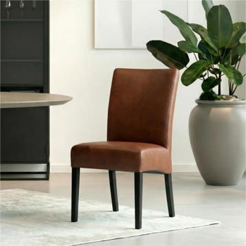 Set van 8 Leren eetkamerstoelen Just - Granada Cognac, Ophalen of Verzenden, Nieuw, Leer