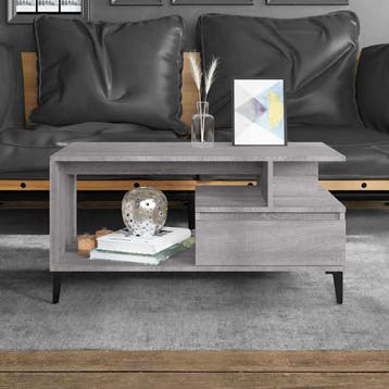 vidaXL Salontafel 90x49x45 cm bewerkt hout grijs sonoma, Verzenden, Nieuw