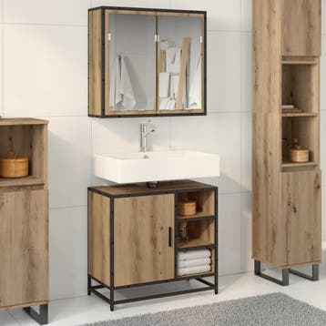 vidaXL Badkamermeubel Set 2 st Artisan Eiken 65 x 33 x 60 cm, Huis en Inrichting, Verzenden, Nieuw
