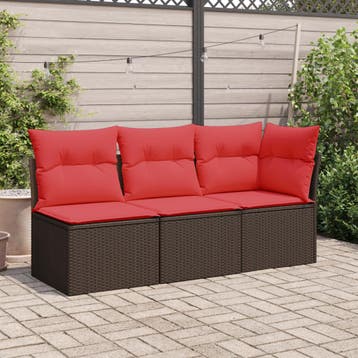 vidaXL | Tuin Sofa | met kussen Bruin 62 x 62 x 69 cm poly, Verzenden, Nieuw