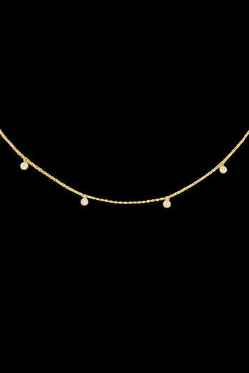 Halsketting - 14 karaat Geel goud - 0.37ct. tw. Diamant, Nieuw