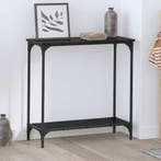 vidaXL Wandtafel met plank Zwart eiken 75 x 30.5 x 75 cm, Verzenden