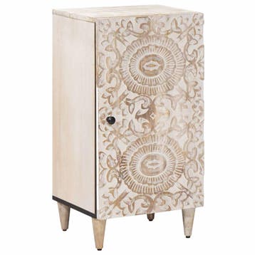 vidaXL Dressoir met opslag Wit 40 x 33,5 x 75 cm Massief, Verzenden