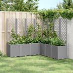 vidaXL Plantenbak met latwerk 160x160x140 cm polypropeen, Verzenden, Nieuw