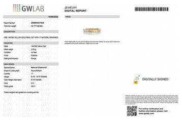 Sans prix de réserve - Bague - 14 carats Or jaune - 2.14ct., Handtassen en Accessoires, Nieuw