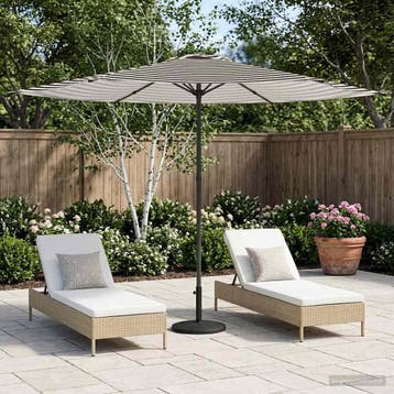 vidaXL Tuinparasol 300 x 300 cm Polyester Rechthoekig Zwart, Tuin en Terras, Verzenden, Nieuw