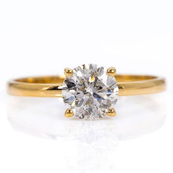 Zonder minimumprijs - Ring - 18 karaat Geel goud - 1.02ct.
