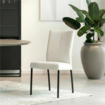 Leren eetkamerstoel Comfort - Toledo Bianco (gebroken wit), Huis en Inrichting, Stoelen, Wit, Nieuw, Leer, Ophalen of Verzenden