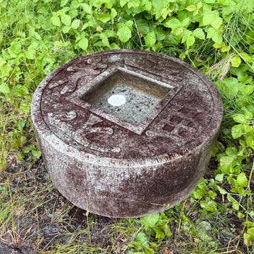 muntenvormige waterbak - Graniet - Japan - Shwa periode