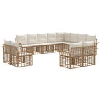 vidaXL Buiten bank set 12 pcs Natuurlijk en Crème Wit, Tuin en Terras, Verzenden, Nieuw