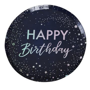 Happy Birthday Borden Sterretjes 24,5cm 8st, Verzenden