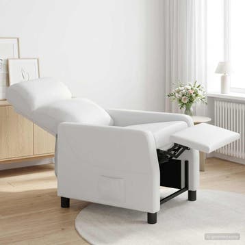 vidaXL Recliner Wit Kunstleer, Verzenden, Nieuw