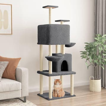 vidaXL Kattenmeubel met sisal krabpalen 180 cm donkergrijs, Verzenden