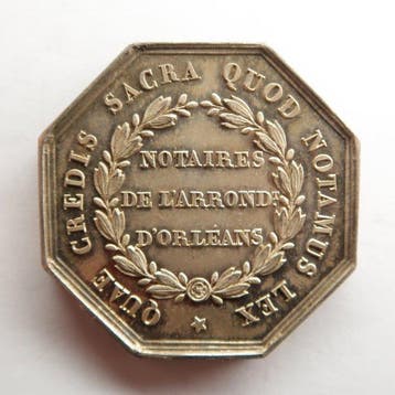 Frankrijk. Jeton en argent Napoléon III, Notaires, Postzegels en Munten