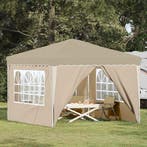 vidaXL Pop-up Feesttent Crème 288 x 288 x 245 cm Oxford Stof, Verzenden