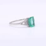 Zonder minimumprijs - Ring Platina - 1.38ct. tw. Smaragd -, Nieuw