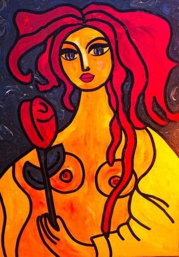 Patricia Kleyman (XX) - Aphrodite, Antiek en Kunst, Kunst | Schilderijen | Modern