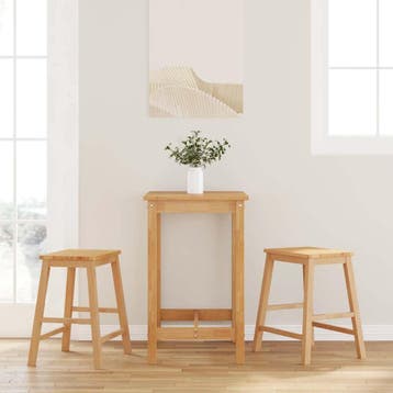 vidaXL Barstoelen 2 st massief hout rubber, Huis en Inrichting, Verzenden, Nieuw