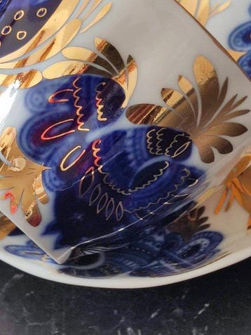 Lomonosov URSS - Service de table pour 6 (12) - porcelaine, Antiek en Kunst