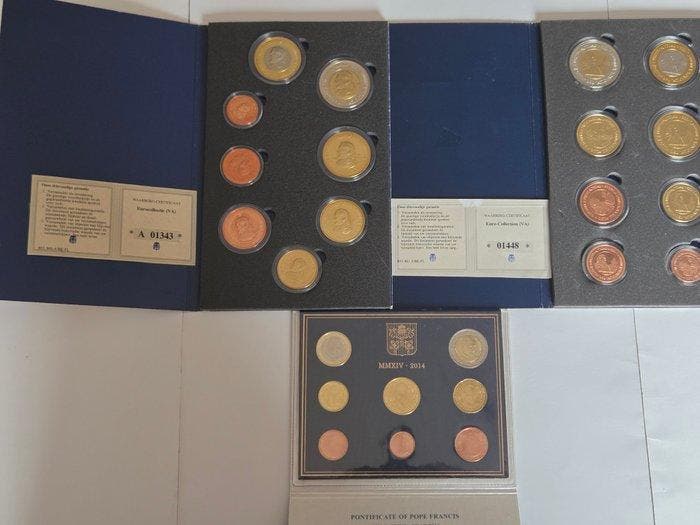 Vaticaan. Euro set 2014 BU set / 2006 / 2010 (Zonder, Timbres & Monnaies, Monnaies | Europe | Monnaies non-euro