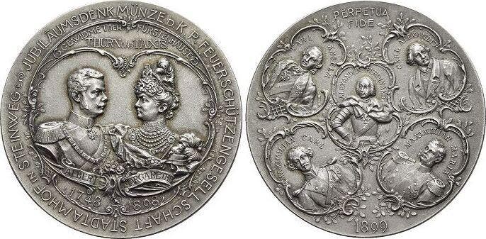 Ar-medaille 1899 Thurn en Taxis Albert 1885-1952, Timbres & Monnaies, Pièces & Médailles, Envoi
