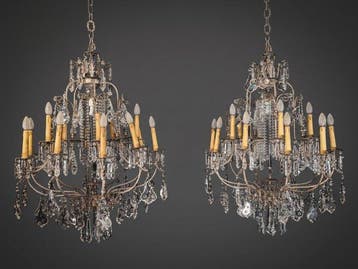 Lustre (2) - En alliage, Cristal - Paire de lustres