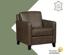 Leren fauteuil Smart - Granada Ash (grijs/bruin) - Poten, Huis en Inrichting, Nieuw, Ophalen of Verzenden, Bohemian, Eigentijds, Modern, Retro