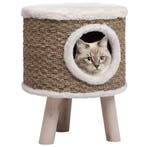 vidaXL Kattenhuis met houten poten 41 cm zeegras, Verzenden