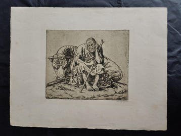 Rudolf Scheller (1889–1984). - Hirte mit Stier