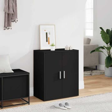 vidaXL Schoenenkast 60x35x70 cm bewerkt hout zwart, Verzenden, Nieuw