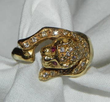 Ring - 18 karaat Geel goud Diamant (Natuurlijk), Nieuw