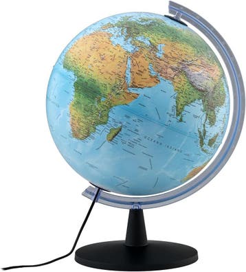 Wereldbol 40cm verlicht | Tweede kansje | OP = OP, Huis en Inrichting, Woonaccessoires | Wereldbollen, Verzenden, Verlicht, Zo goed als nieuw