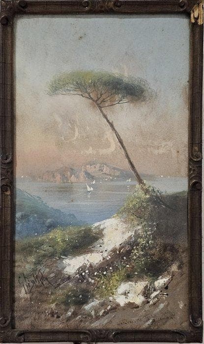 Giovanni Battista (1858 – 1925) - Lisola di Capri, Antiquités & Art, Art | Peinture | Classique