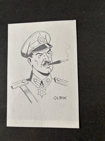 Edgar P. Jacobs - Olrik - 1 Ondertekende wenskaart, Boeken, Nieuw