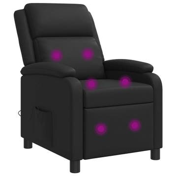 vidaXL Massage Relaxstoel Zwart Kunstleer, Verzenden, Nieuw