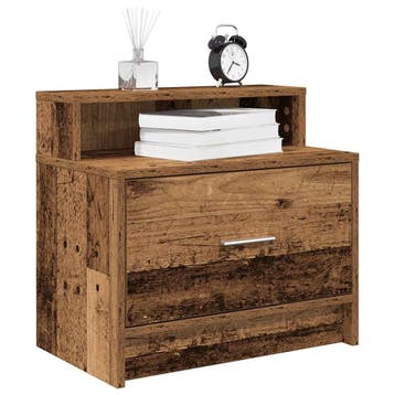vidaXL Nachtkastjes 2 st met lade 51x31x47 cm oud, Verzenden, Nieuw