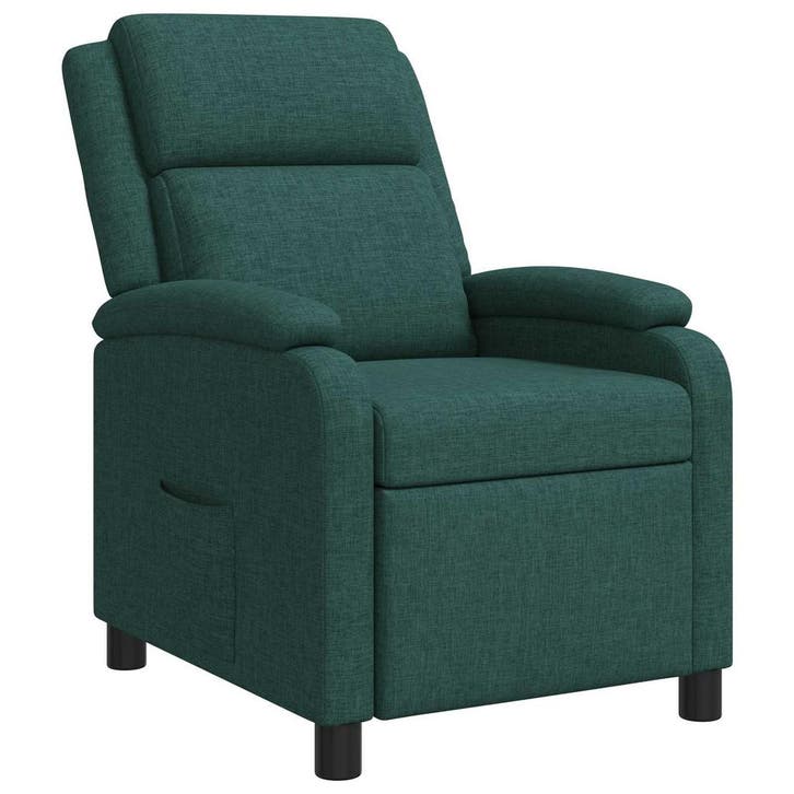 vidaXL Recliner Donkergroen Stof, Maison & Meubles, Fauteuils, Envoi